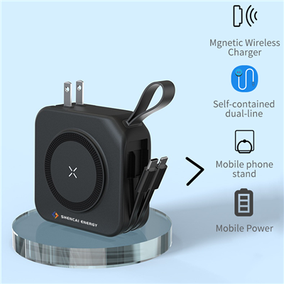 লোগো কাস্টম 10000 এমএএইচ প্রচলিত চৌম্বকীয় চার্জিং ব্যাংক PD22.5W উচ্চ মানের 5 1 ওয়্যারলেস পাওয়ার ব্যাঙ্কে